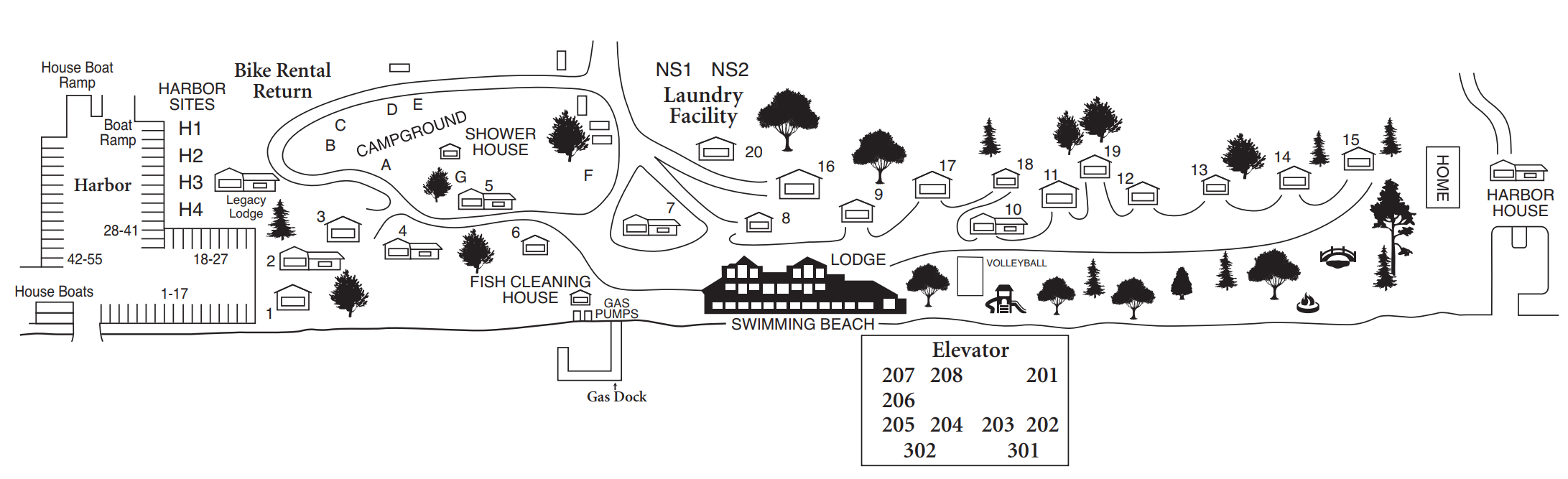 Leech Lake Vacation Rental Resort Map